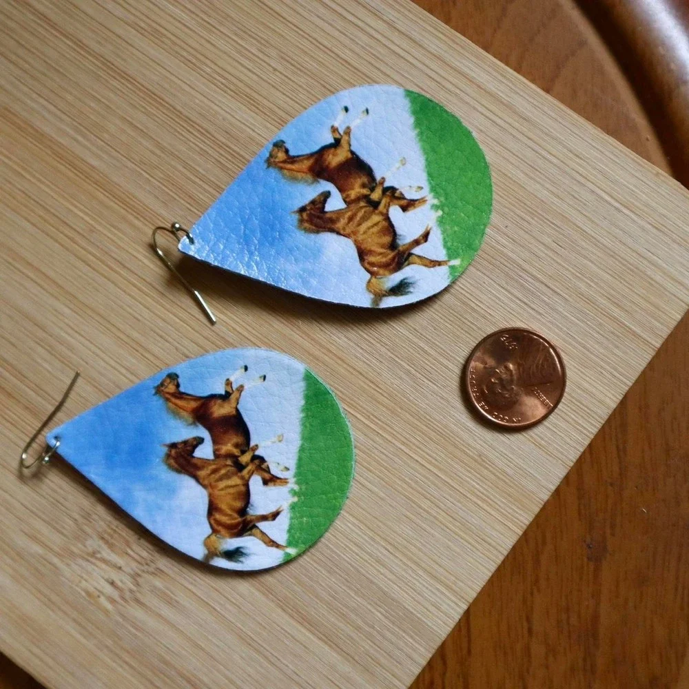 Western Earrings Horse Jewelry Boho Hippie Cottagecore
